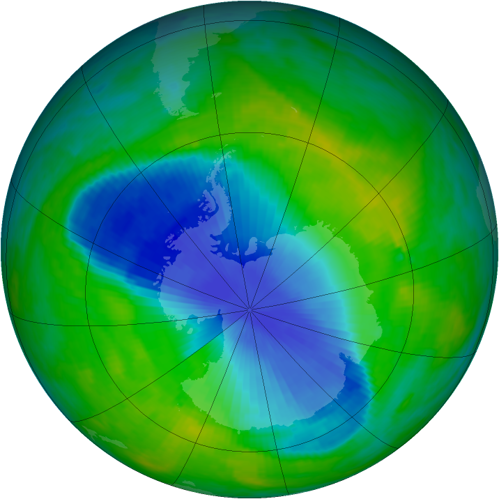 Antarctic ozone map for 26 November 1990